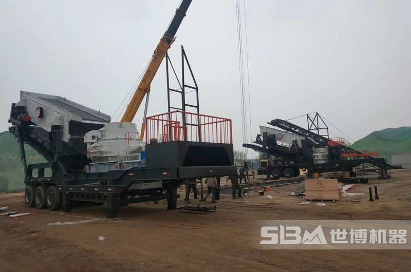 鵝卵石移動式制沙機現場