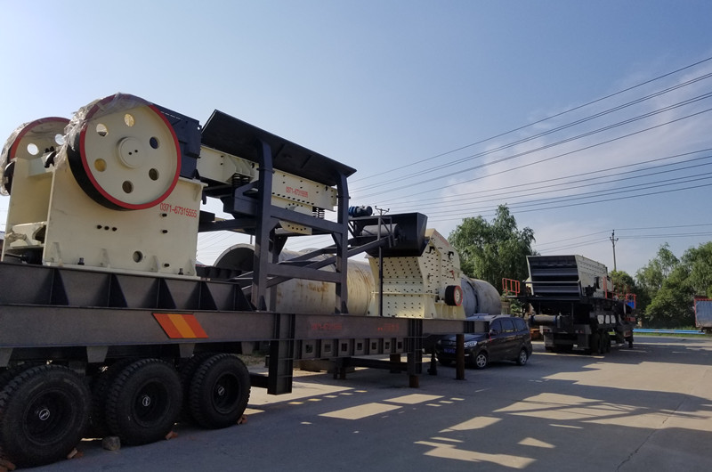 移動顎破反擊破一體機，三組合移動打石機