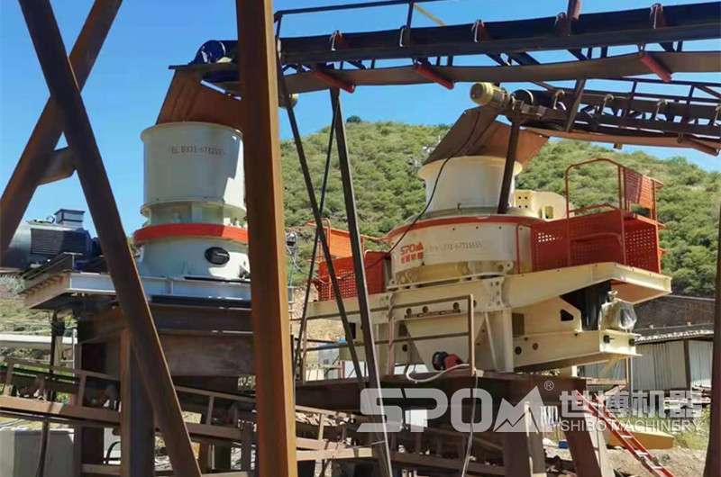 鵝卵石中細碎和制砂設備，圓錐破碎機和制砂機